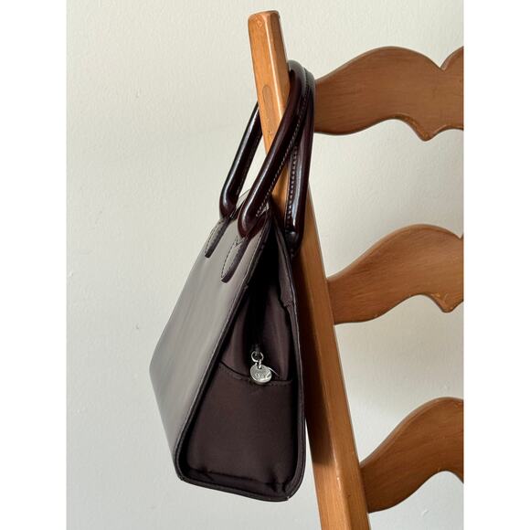 Vintage Liz Claiborne Chocolate Patent Leather Purse 1990s - Picture 3 of 3